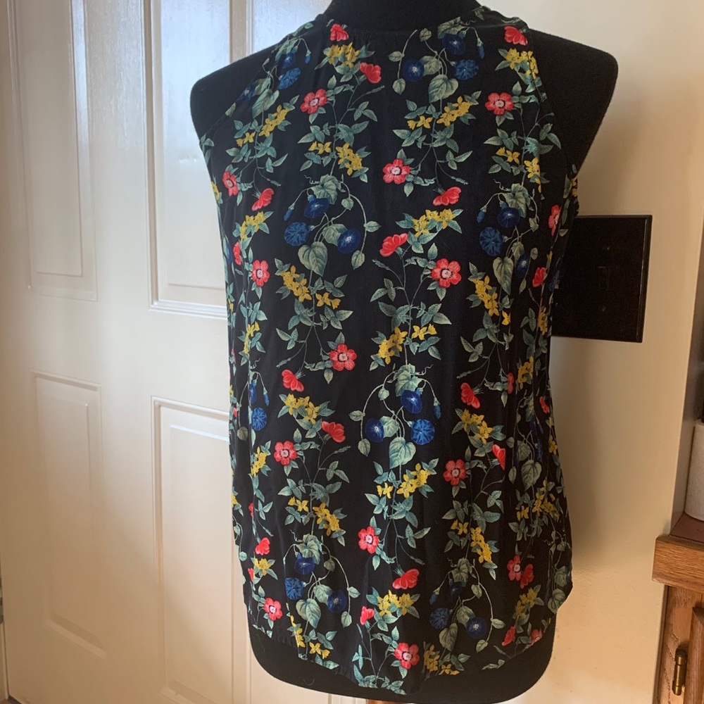 Old Navy black floral halter tank top blouse